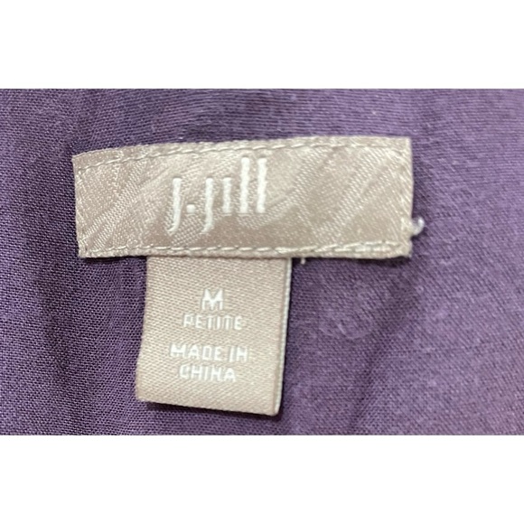 J. Jill Purple Black Sleeveless Rayon Elastic Waist Blouson Tank Dress Size PM - Picture 5 of 5